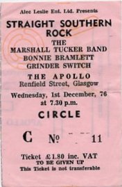 Ticket, Glasgow, 1 Dec. 1976 